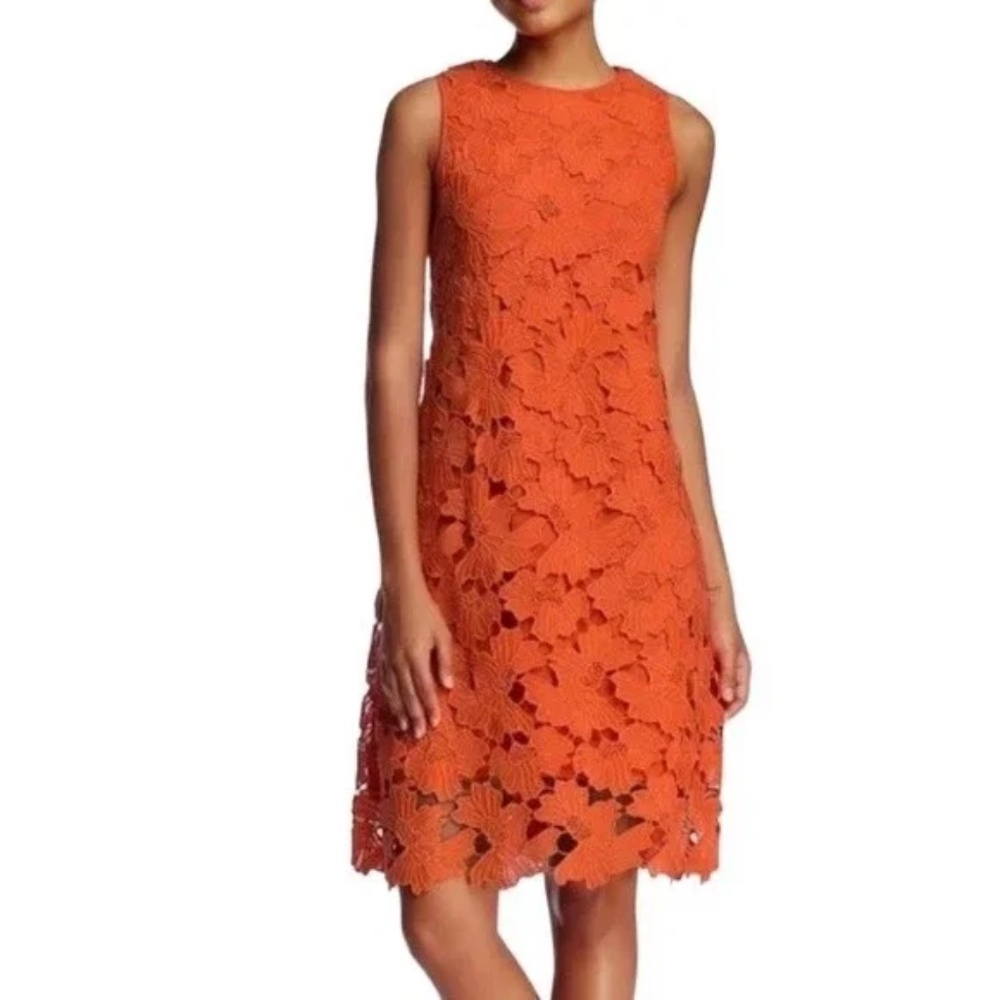 NEW Julia Jordan Floral Lace Overlay Lace A-Line Dress Midi Women’s Sz 6